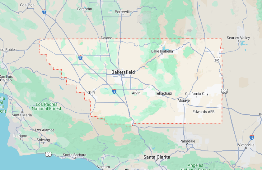 Map of Kern county oil well Solaxy oil capping map